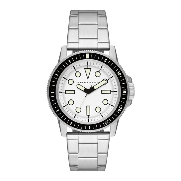 ARMANI EXCHANGE Mens LEONARDO Round White Dial Stainless Steel Bracelet Watch - Picture 3 of 9